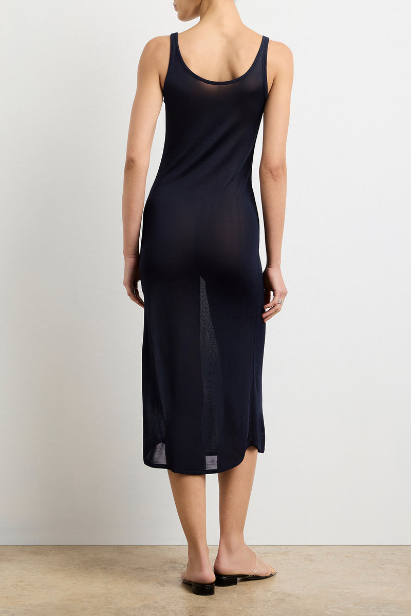 The Catherine Henley Tank Midi Dress in Navy