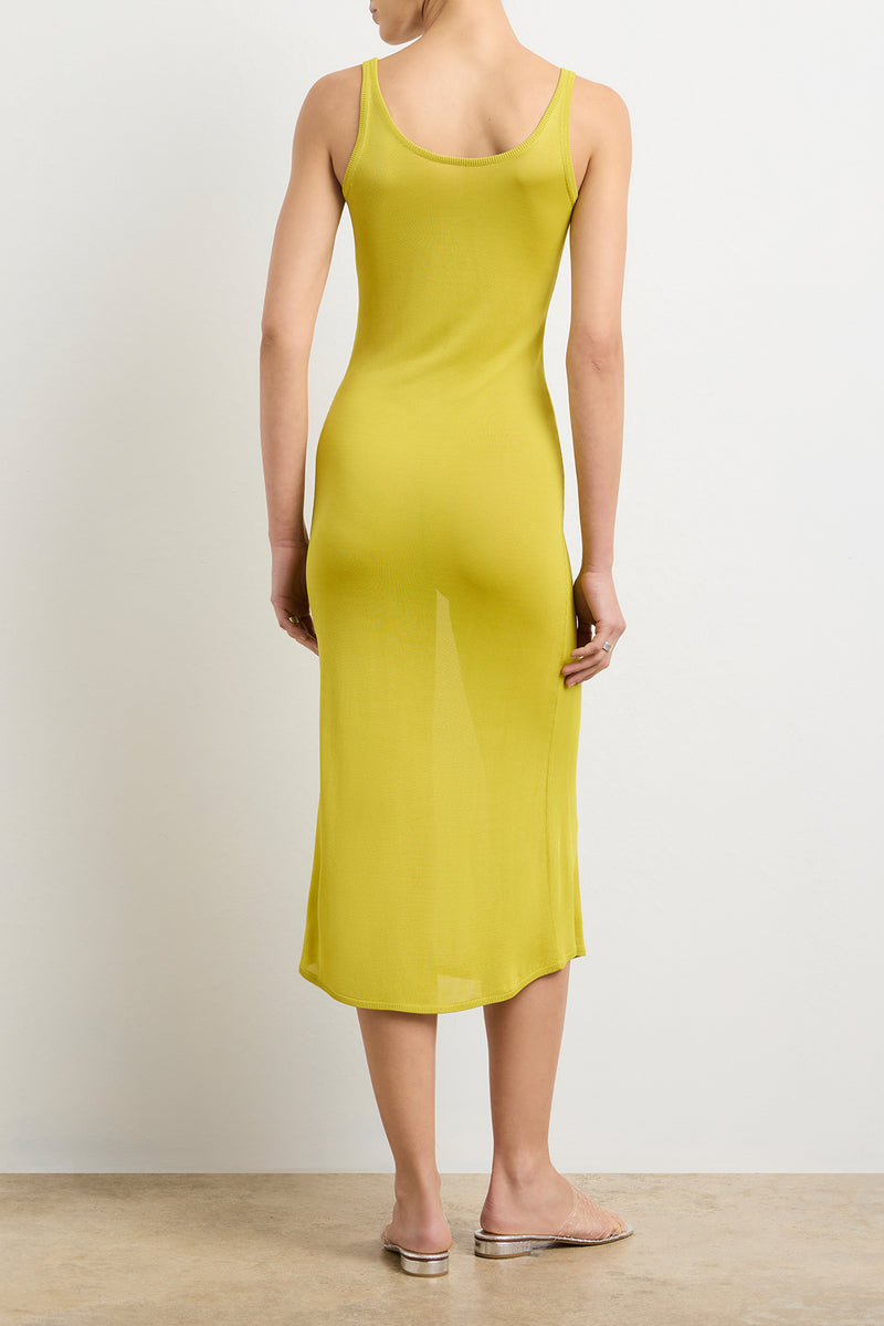 The Catherine Henley Tank Midi Dress in Olive Oil