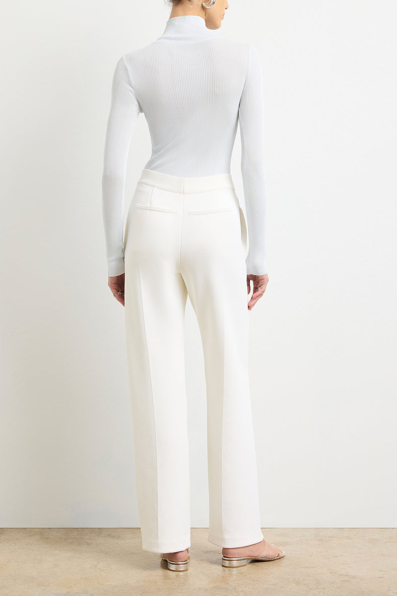 The Cecily Knit Trouser in White