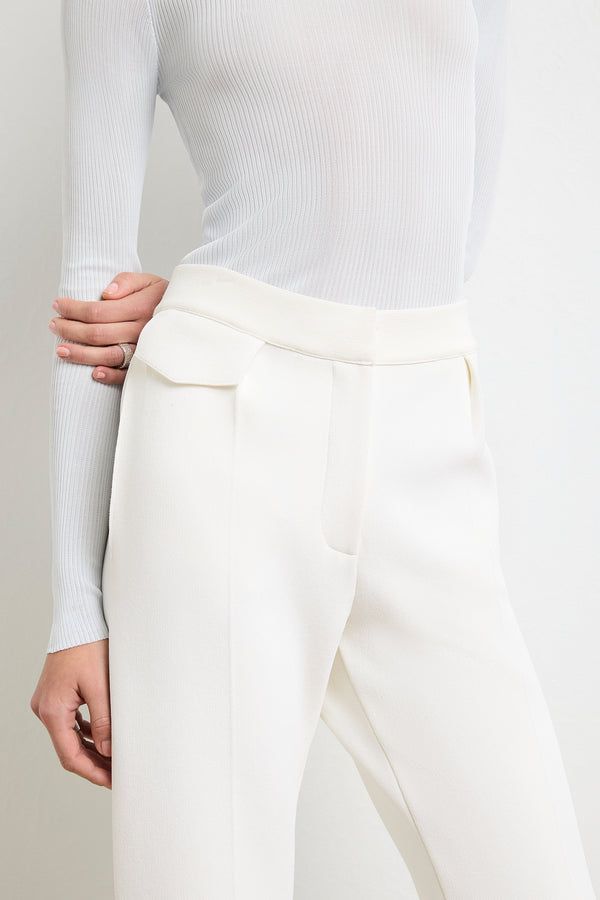 The Cecily Knit Trouser in White