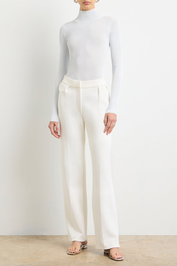 The Cecily Knit Trouser in White