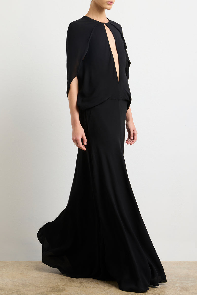 The Jillian Cape Dress in Black