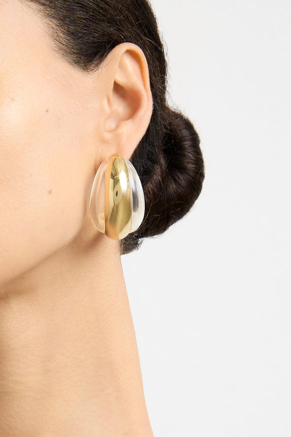 The Transluscent Hoop Earring in Gold