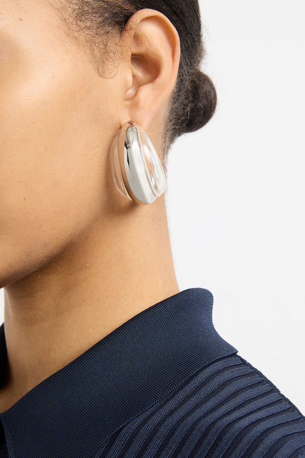 The Transluscent Hoop Earring in Silver