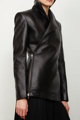 The Lottie High Collar Double Breasted Jacket in Black