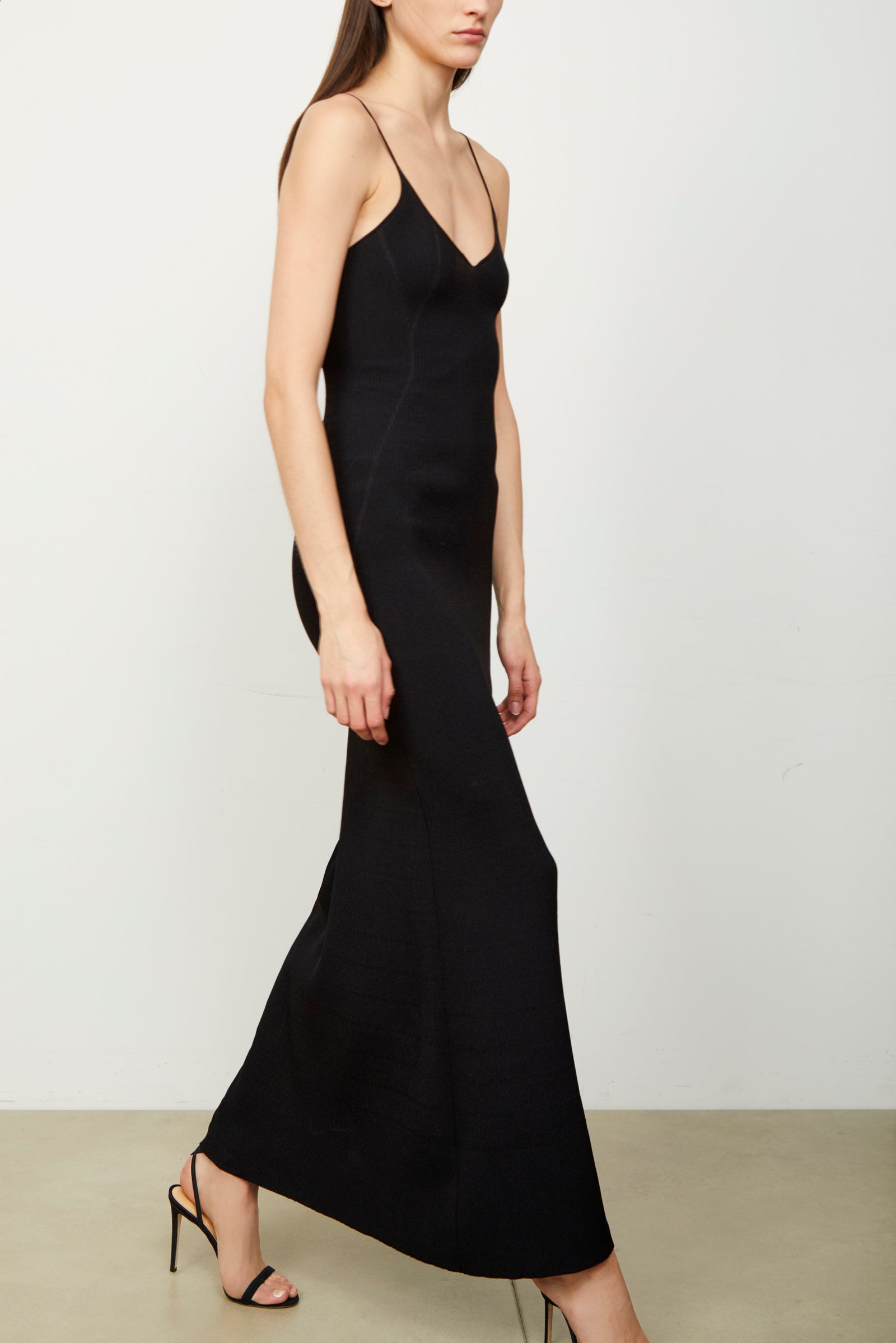 The Maeve Ankle Length Ribbed Knit Dress in Black – BRANDON MAXWELL