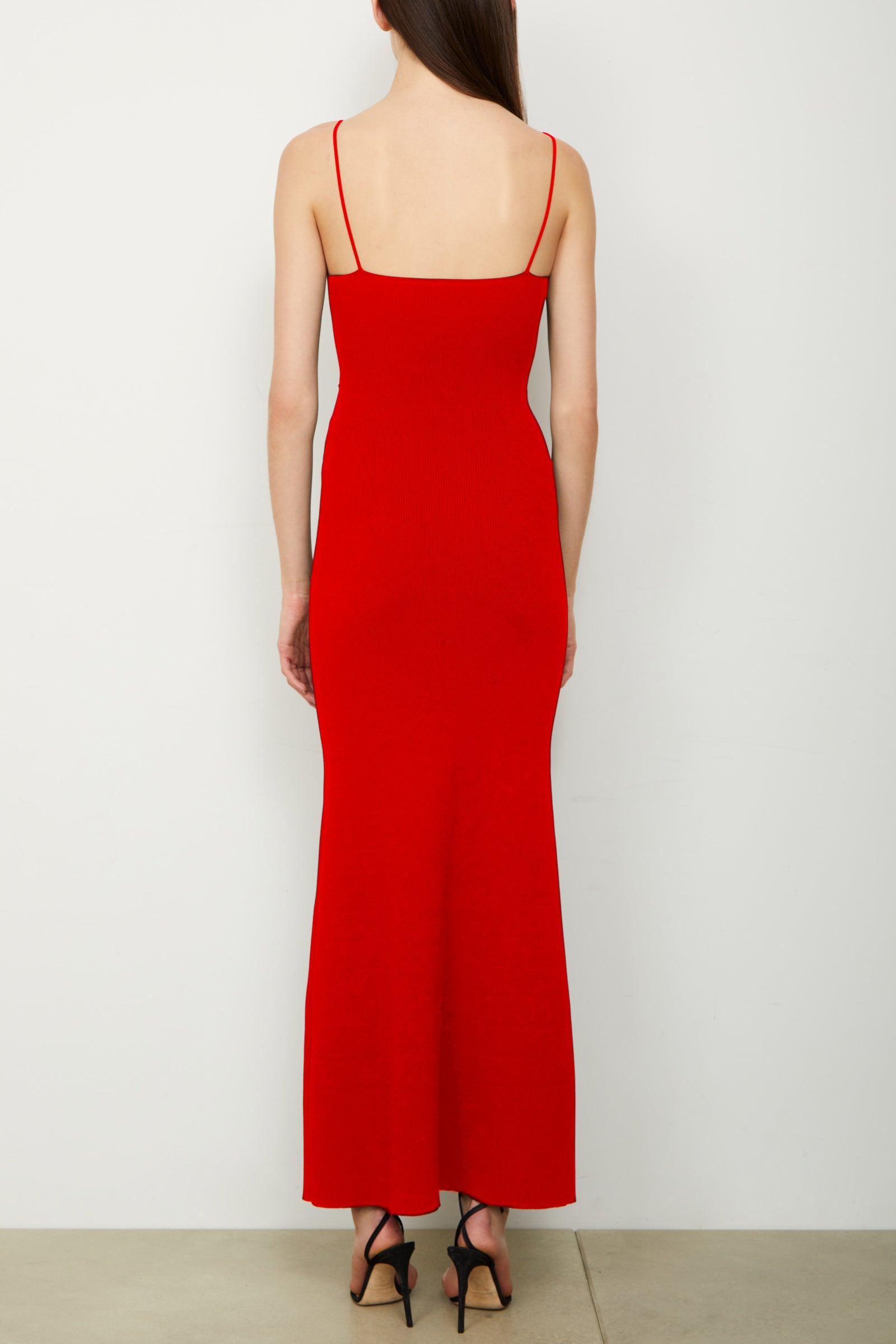 The Maeve Ankle Length Ribbed Knit Dress in Red – BRANDON MAXWELL