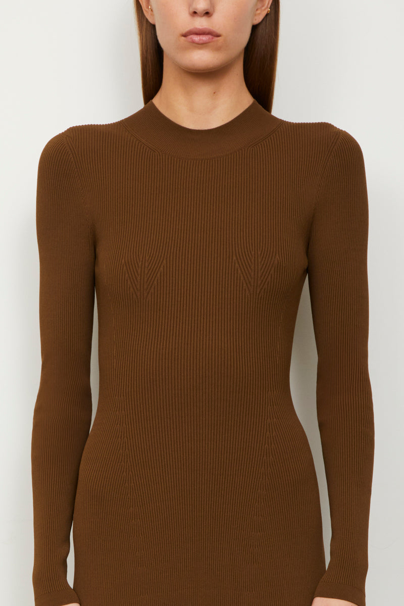 The Vanessa Long Sleeve Knit Dress in Desert Palm