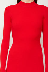 The Vanessa Long Sleeve Knit Dress in Red