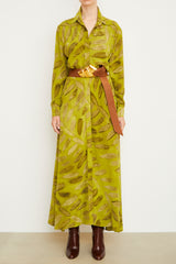 The Charlotte Shirtdress in Verdant Leaf