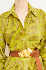 The Charlotte Shirtdress in Verdant Leaf