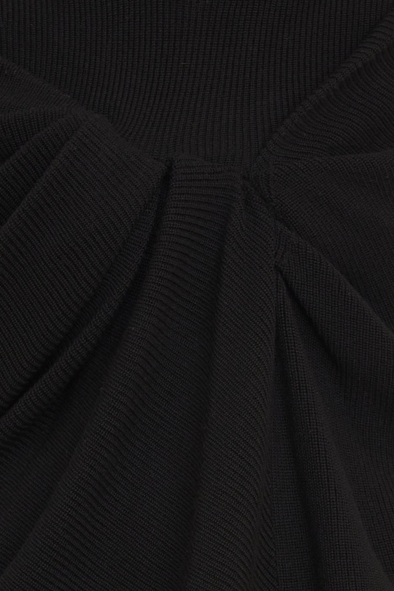 The Cosette Turtleneck Draped Sweater in Black