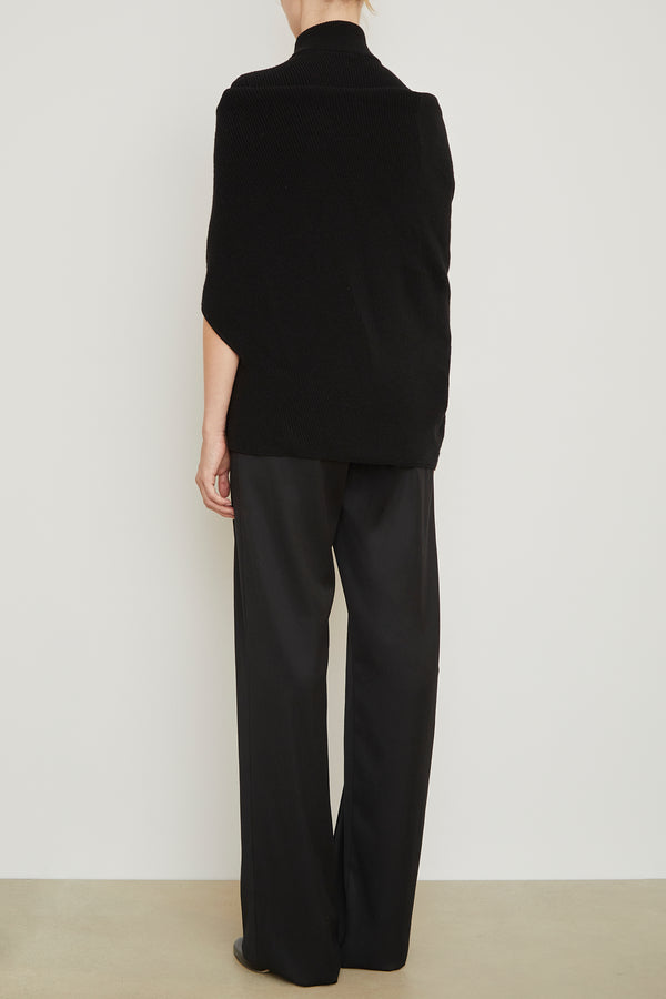 The Cosette Turtleneck Draped Sweater in Black