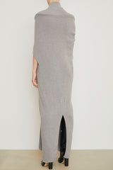 The Holden Turtleneck Draped Dress in Light Grey