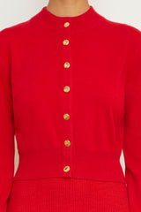 The Aubrey Cashmere Cardigan in Red