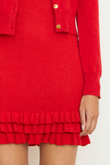 The Sutter Cashmere Mini Dress in Red