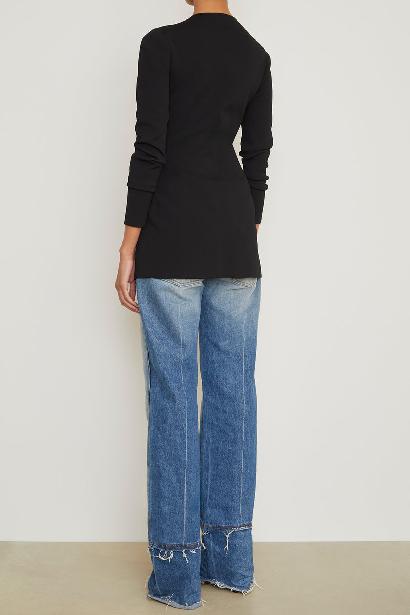 The Holly Double Jersey Cardigan in Black