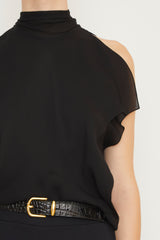 The Ilana Layered Sleeveless Top in Black