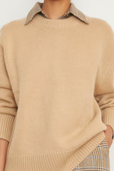 The Joanna Cashmere Crewneck in Camel