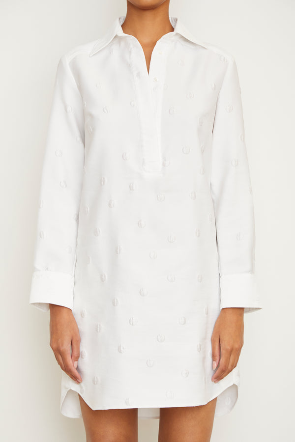 The Lola Tunic Dress in White Polka Dot