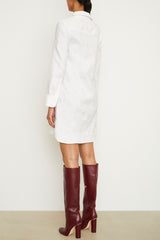 The Lola Tunic Dress in White Polka Dot