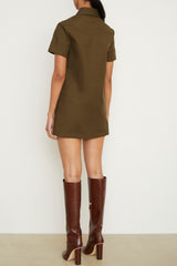 The Noelle Mini Dress in Olive