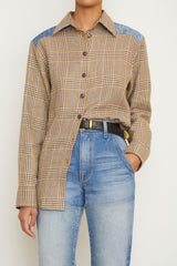 The Vince Button Up in Brown Plaid