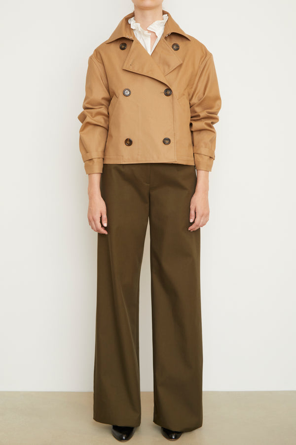 The Vivienne Cropped Trench in Tan