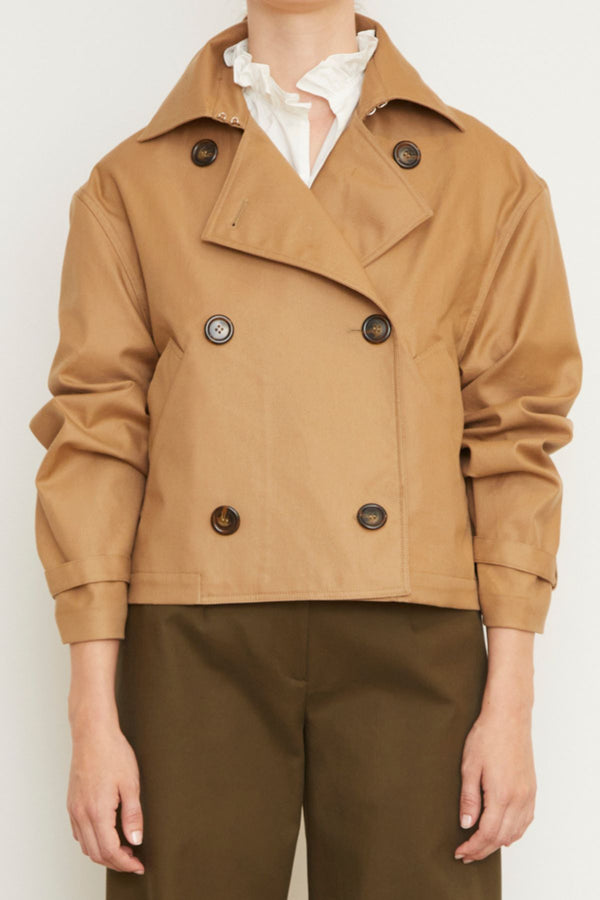 The Vivienne Cropped Trench in Tan