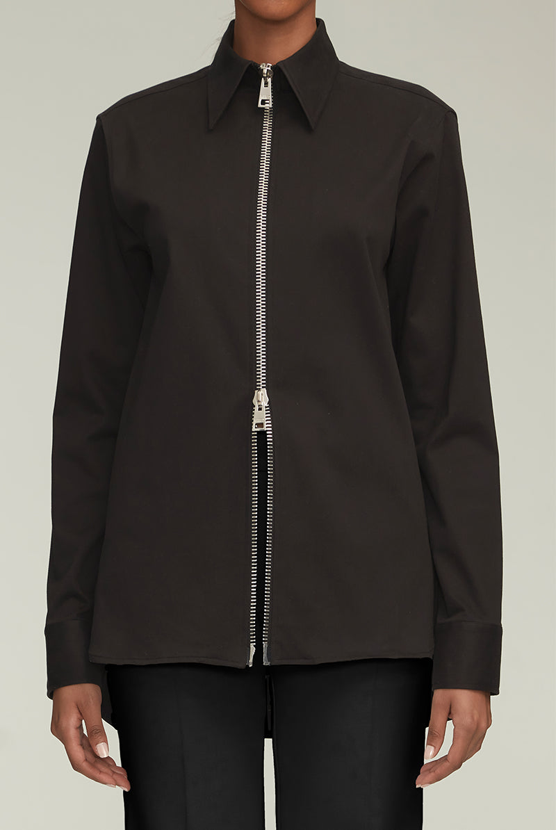 The Akia Zip Front Top in Black