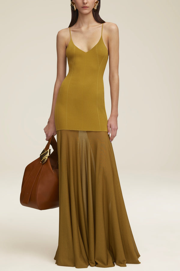 Brandon Maxwell  Yellow satin dress, Dress, Fashion