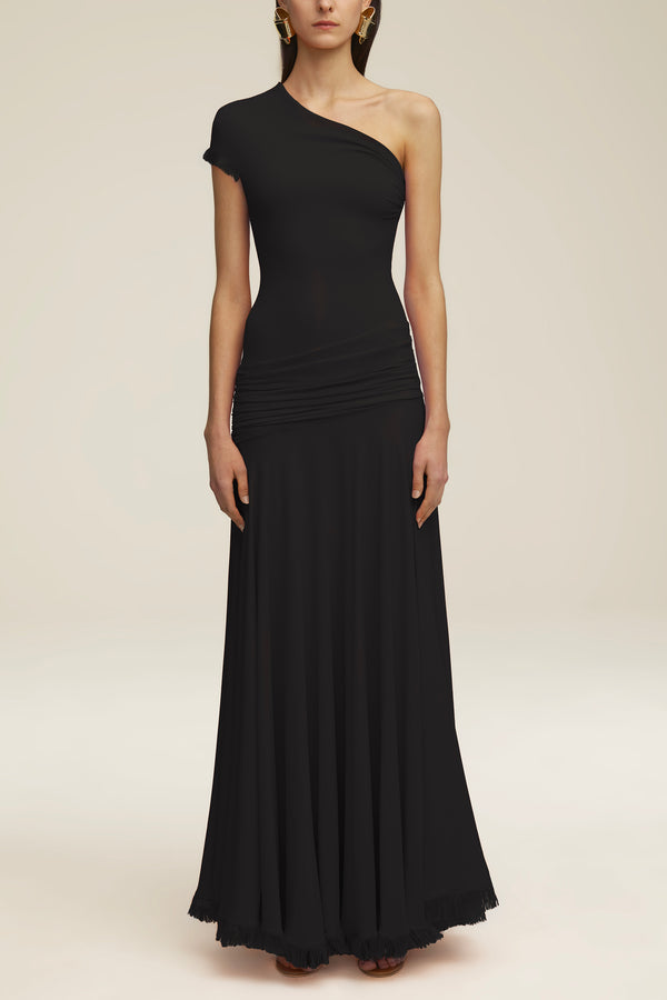 BRANDON MAXWELL The Emerson tie-detailed off-the-shoulder silk