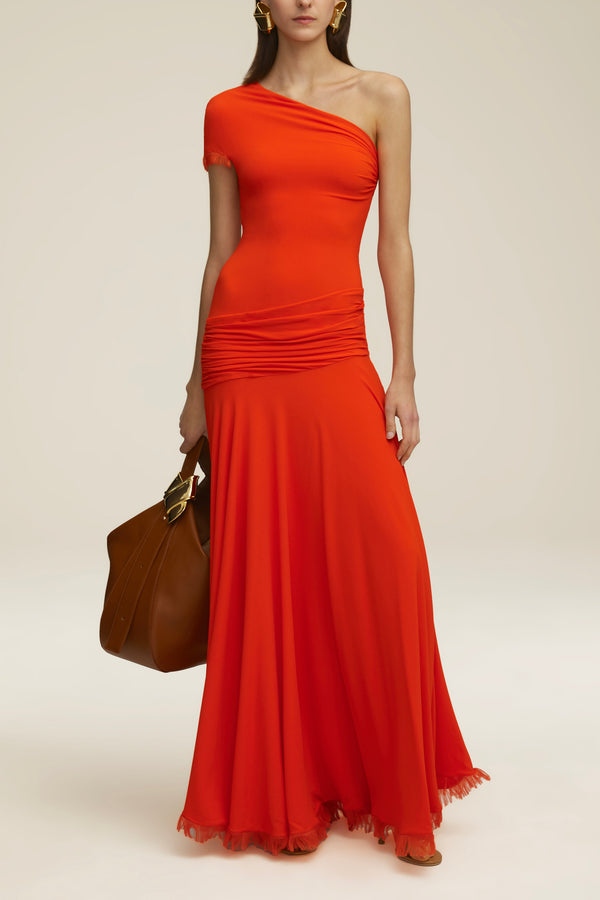 Brandon Maxwell - Structured Off-The-Shoulder Column Gown