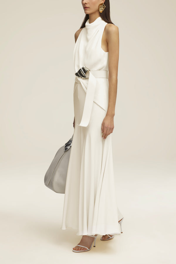 Silk mini dress Brandon Maxwell White size 4 US in Silk - 38343789