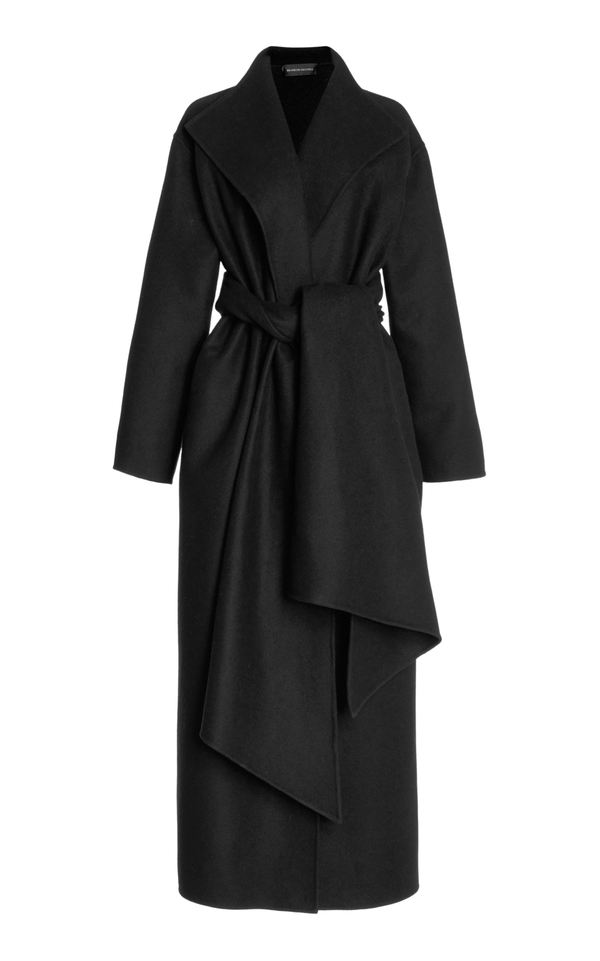 The Alden Coat in Black Double Faced Wool