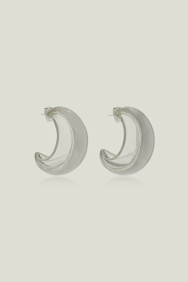 The Transluscent Hoop Earring in Silver