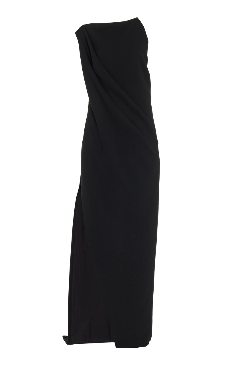 The Alina Boatneck Column Dress in Black