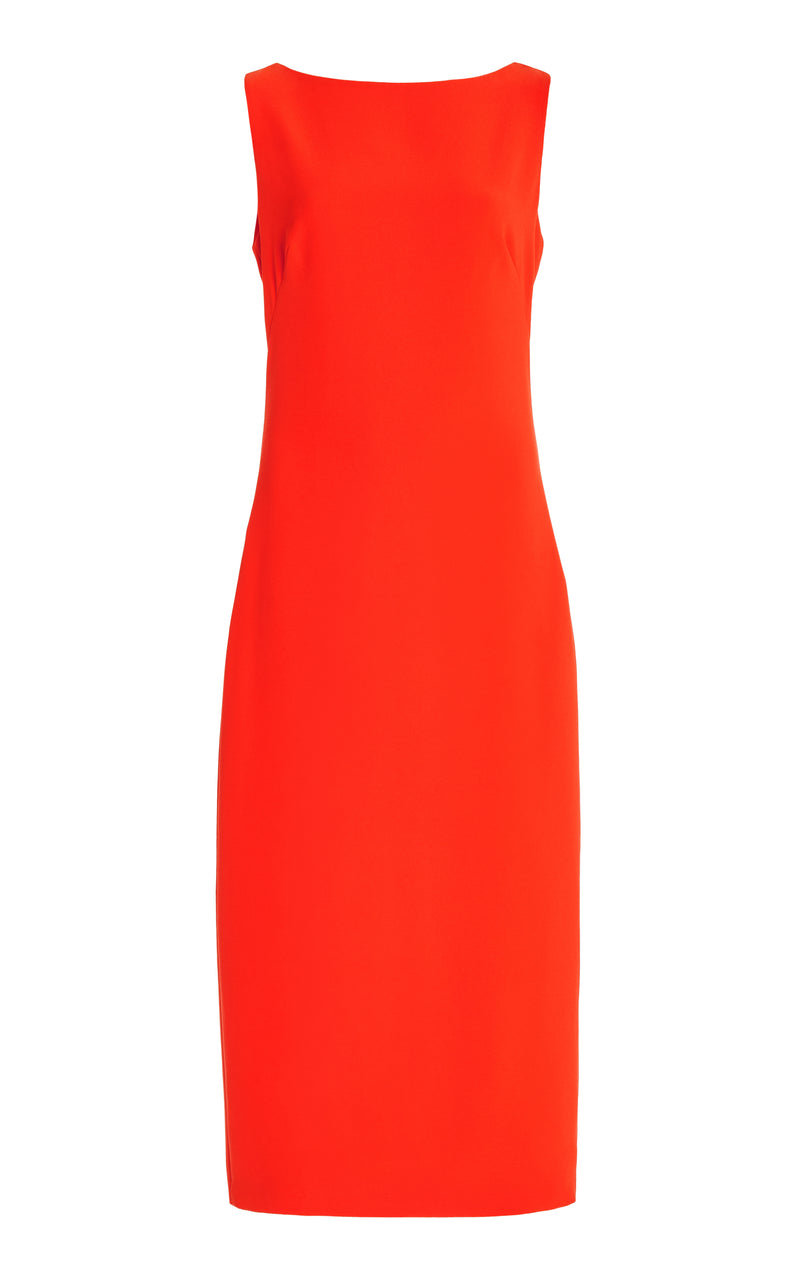 The Shiva Sheath Dress in Red Orange